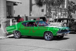 Green Chevy Chevelle (Color, Black&White Combination Photo)