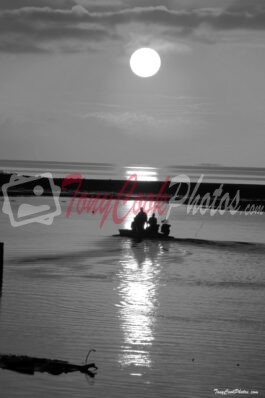 Early Morning Bay Fishermen (Silhouette/Black&White Photo)