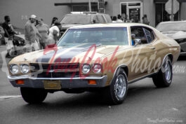 Gold Chevy Chevelle (Color/B&W Combination Photo)