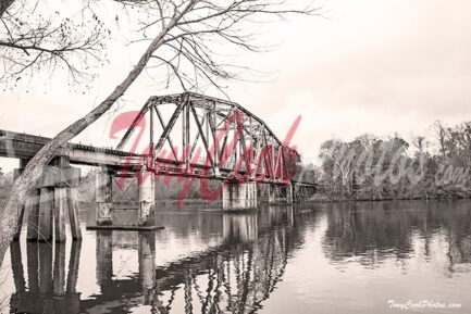 B'bridge Train Trestle Photo#9934E 720 B&W Sepia Tcp