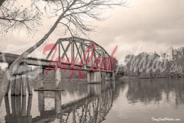 B’bridge Train Trestle Photo#9935E B&W Sepia 720 Tcp